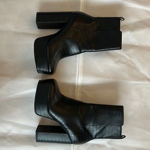 Urban outfitters platform black booties